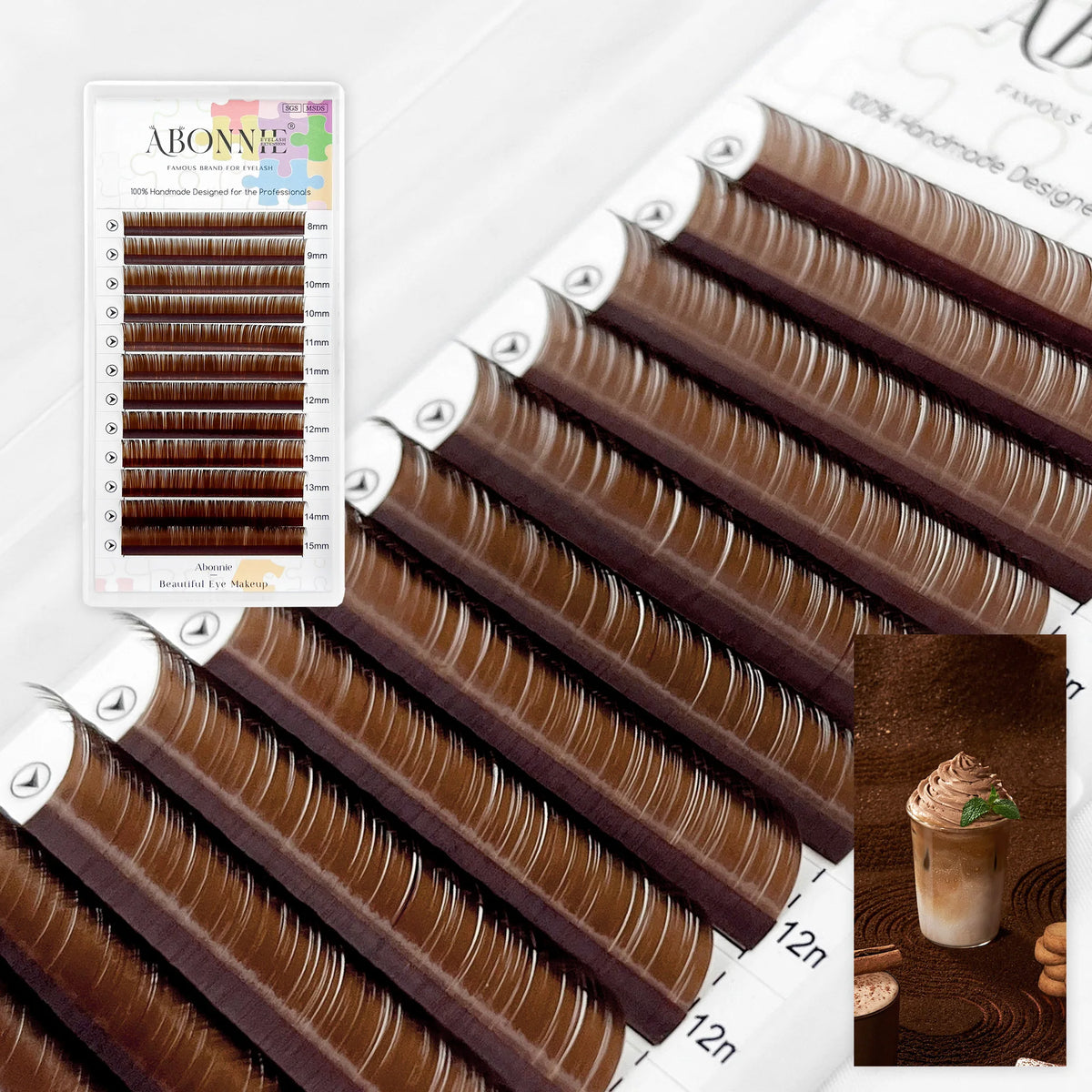 Abonnie LB Lashes Brown Classic Eyelash Extensions Russian Volume Lashes Fluffy Eyelash for Anime Eyelashes