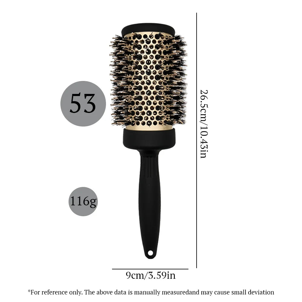 Hair Brush Comb Professional High Temperature Resistant Ceramic Iron Round Comb 5 Sizes For Blow Dry Salon Styling Tools