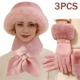 Women's winter 3-piece set with warm hat, scarf, and gloves by HSF Marketplace