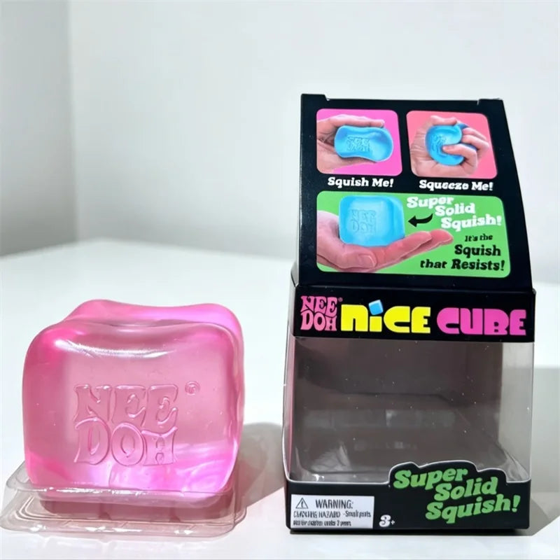 Needoh Nice Clear Cube Maltose Solid Squishy Stress Relief Squeeze Fidget Toy Slow Rebound Accessory Table Decor Relax Gadget