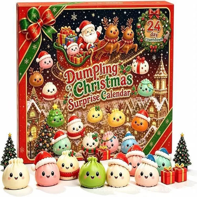 2026 dumpling squishy advent calendar by HSF Marketplace with 24 mini sensory toy figures for holiday countdown