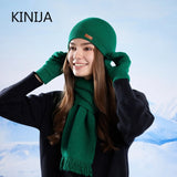 Women's warm woolen hat, scarf and gloves winter set by HSF Marketplace