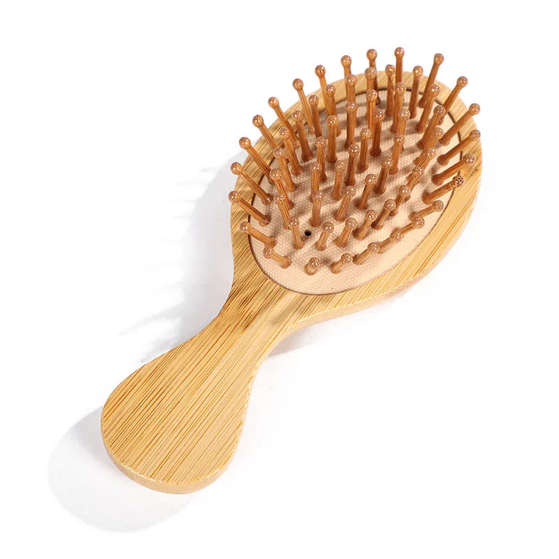 Wooden bamboo hair brush for healthy scalp care and reduced hair loss by HSF Marketplace