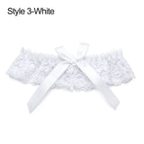 Women's lace bow garter belt leg ring with bowknot, bridal lingerie thigh accessory
