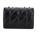 Fashionable women's quilted leather shoulder bag with buckle chain and diamond grid embroidery, mini crossbody purse by HSF Marketplace.