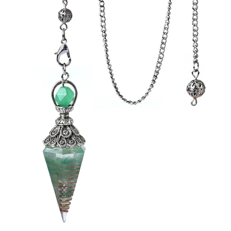 Natural stone pendulum pendant for jewelry making and energy use by HSF Marketplace