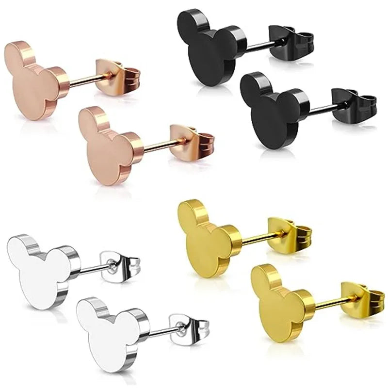 Cute mouse stud earrings for kids and teens, stainless steel jewelry by HSF Marketplace
