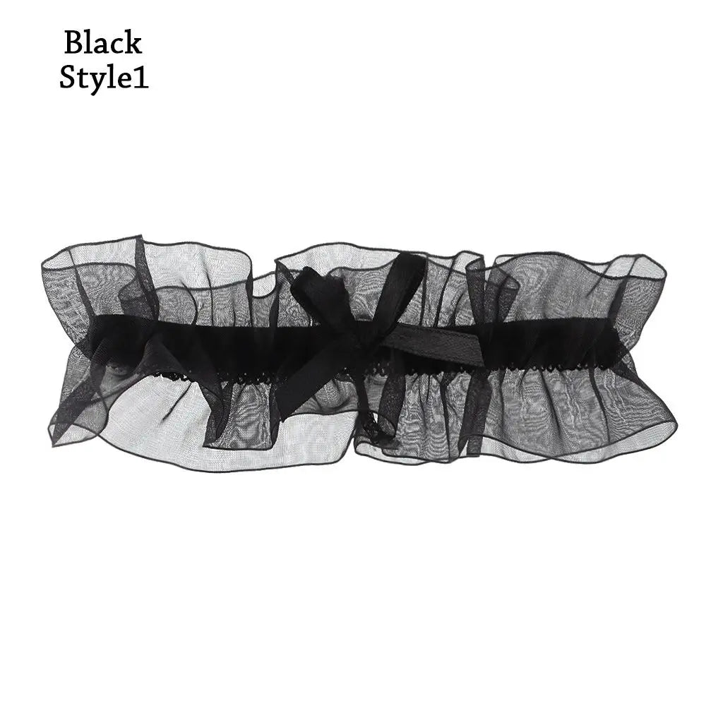 Women’s lace bow leg ring garter belt with bowknot detail for bridal lingerie or cosplay outfits