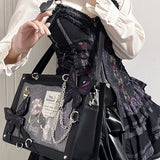 Y2K butterfly spider web chain handbag, vintage gothic tote by HSF Marketplace