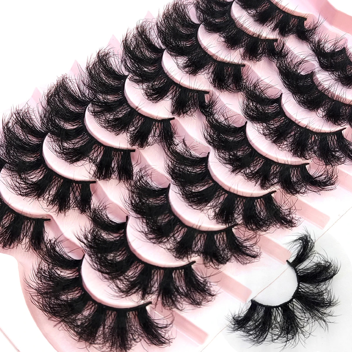 HSF Marketplace 3D faux mink hair false eyelashes, 10 pairs of fluffy lashes in assorted styles
