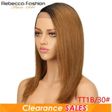 Rebecca 16-inch ombre brown lace wig with natural-looking human hair style by HSF Marketplace