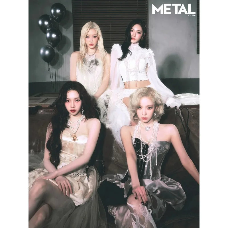 A-Aespa Whiplash aesthetic poster, HD canvas wall art featuring K-pop group Aespa imagery