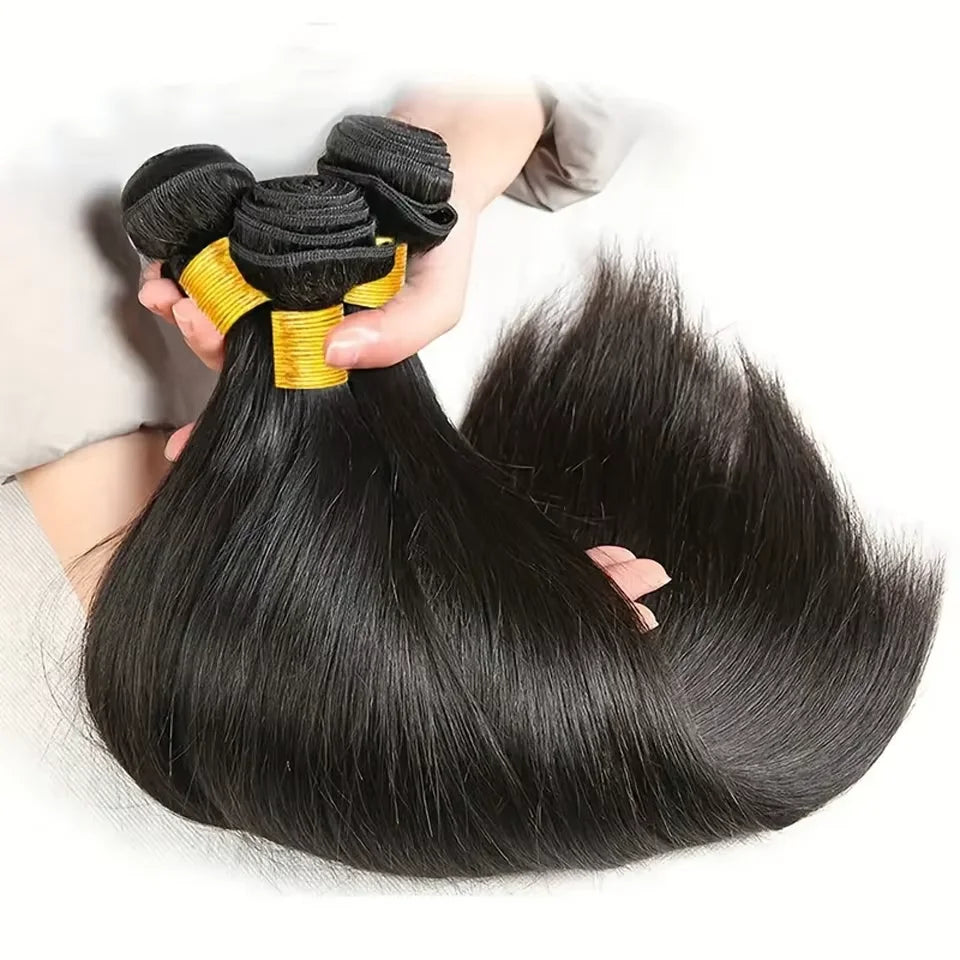 Human Hair Bundles with 4x4 Closure 18A Straight Bundles Human Hair Weft With 13X4 Frontal Real Burmese Remy Hair Extension Sale