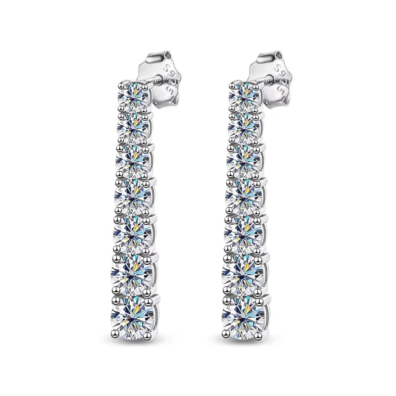 KNOBSPIN D VVS1 Moissanite Pandent Earrings for Woman Wedding Jewely with GRA s925 Sterling Sliver Plated 18k White Gold Earring