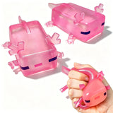 Transparent Cube Axolotl Squishy Toy Maltose Jelly Salamander Fidget Squeeze Slow‑Rising Stress Relief Sensory Vent Toy