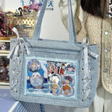 Transparent Y2K Japanese Ita Bag by HSF Marketplace, large capacity crossbody tote with cute lolita design and casual style.