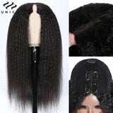 UNice Kinky Straight Thin Lace V Part Wig No or Minimal Leave Out Beginner Friendly 180