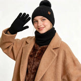 Women’s warm woolen hat, scarf, and gloves set by HSF Marketplace