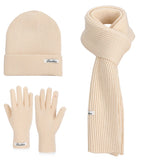 HSF Marketplace warm knitted wool hat, gloves, and scarf set in a coordinated winter design