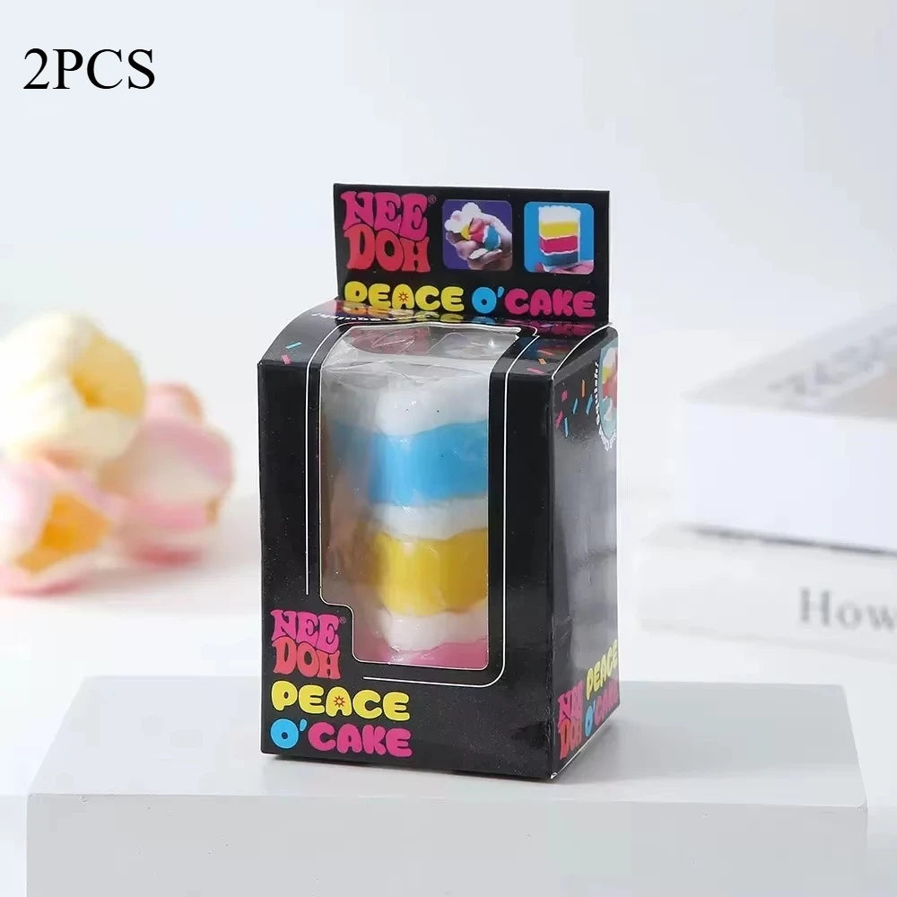 HSF Marketplace Hot NeeDoh Peace Cake sensory toy for stress relief, squeezable stress ball for adults and office use.
