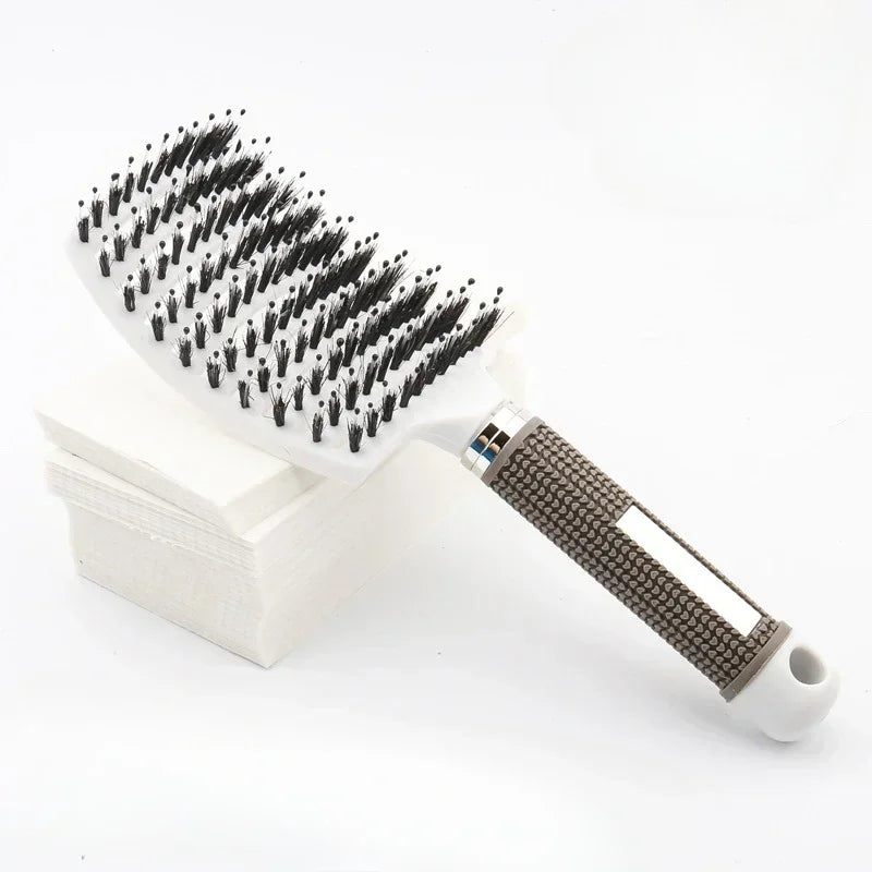 HAIRSOFLY detangling hair brush for wet curly hair with flexible bristles and scalp massage design