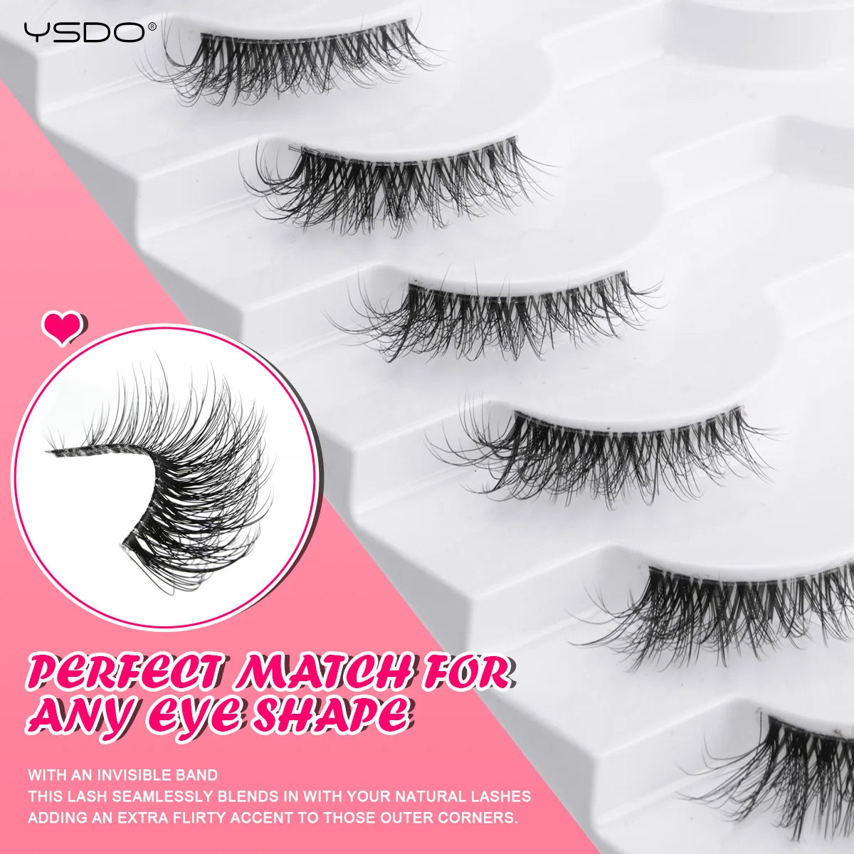 Natural half false eyelashes, 5 or 10 pairs, by HSF Marketplace