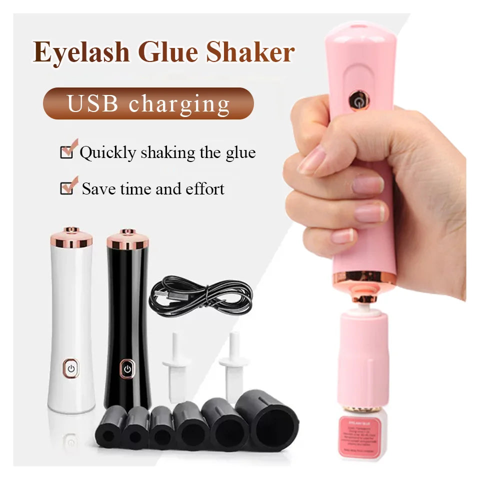 Portable USB eyelash glue shaker device by HSF Marketplace for false eyelashes and tattoo ink, with a compact, electric shaking machine.