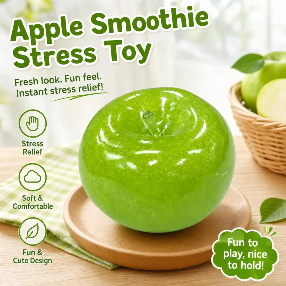 New Apple Slushie Squishy Fidget Toy Crunchy Moldable Non-Bounce Sensory Stress Reliever Medium Grip Strength Slow Rising Gift