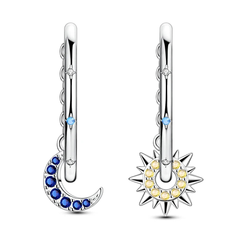 Hypoallergenic CZ zircon hoop earrings in 925 sterling silver by HSF Marketplace