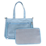 Black Big Ita Bag by HSF Marketplace with clear front insert, double straps, kawaii transparent shoulder purse for women