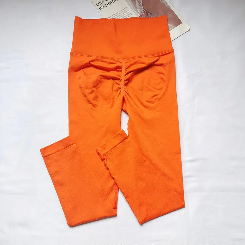 Women's high-waisted seamless leggings by HSF Marketplace, slim-fit quick-dry design with peach butt-lifting effect