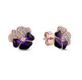 925 sterling silver herbarium cluster heart halo stud earrings with sparkling accents for women