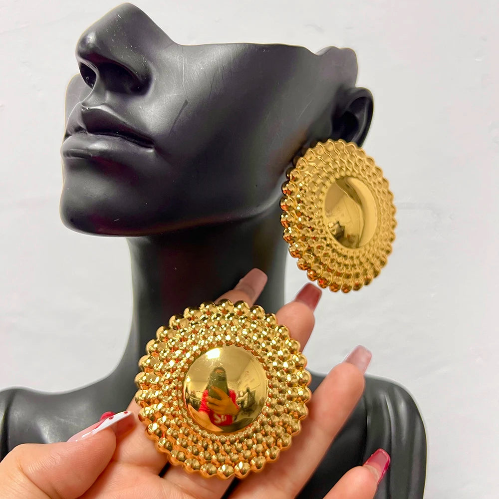 Gold plated hoop earrings for women by HSF Marketplace, elegant wedding jewelry