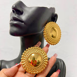 Gold plated hoop earrings for women by HSF Marketplace, elegant wedding jewelry