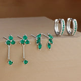 3 pairs zircon little huggies hoop earrings set, stainless steel cartilage piercing jewelry for women