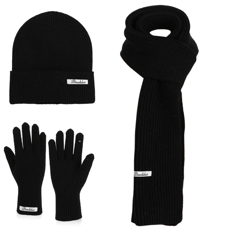 Winter knitted beanie, scarf and touch screen gloves set by HSF Marketplace