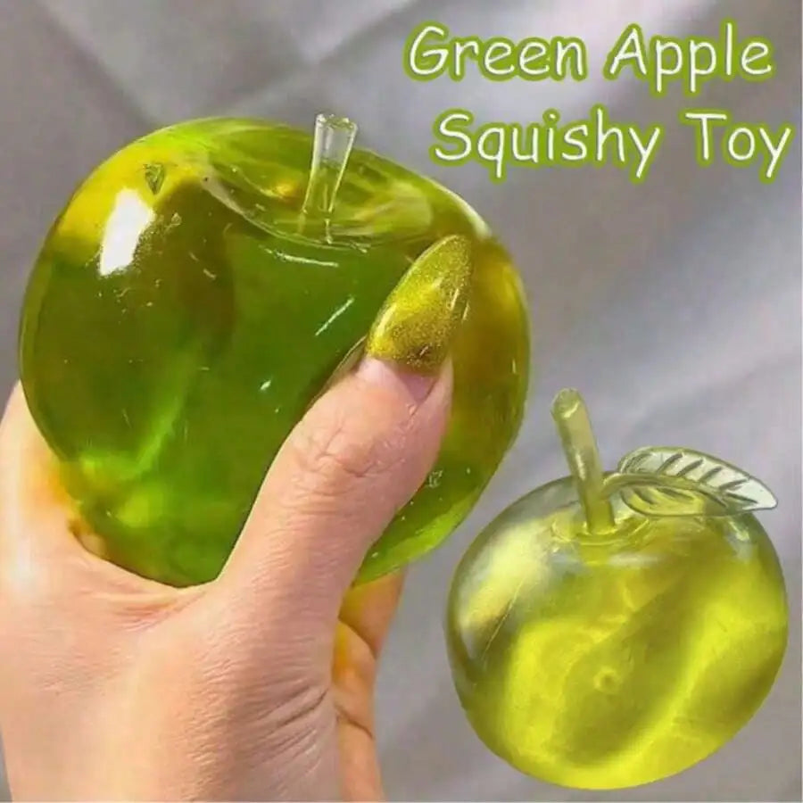 Green apple squishy toy by HSF Marketplace for stress relief and aesthetic decor