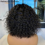 Jerry curly pixie bob human hair wig with bangs for women by HSF Marketplace