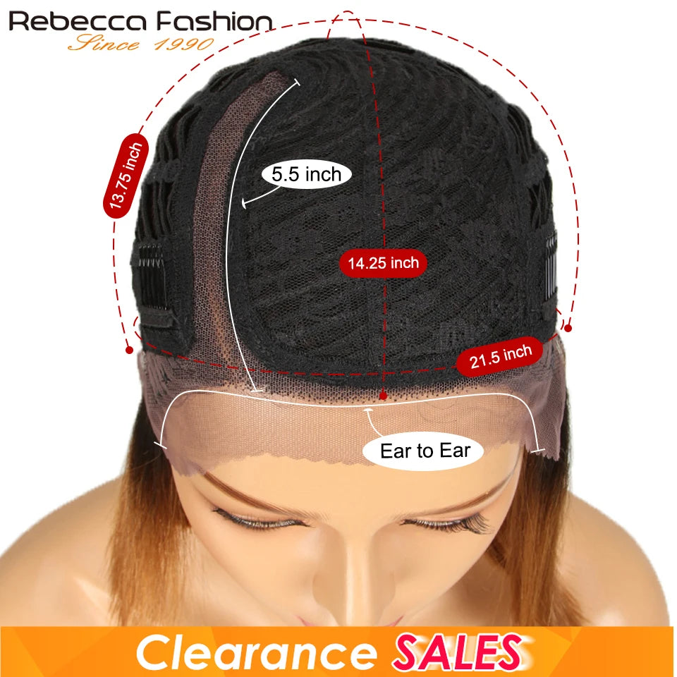 Rebecca 16-inch ombre brown lace wig, human hair wig with a natural style by HSF Marketplace