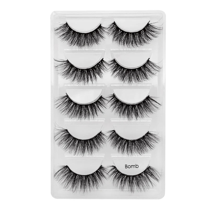 YSDO 3/5 Pairs 3D Mink False EyeLashes Winged Lashes Thick EyeLashes Makeup Fake EyeLashes Volume Lash Dramatic Mink EyeLashes