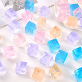 Transparent ice cube squishy sensory toy with jelly TPR texture, stress relief fidget for teens and adults.