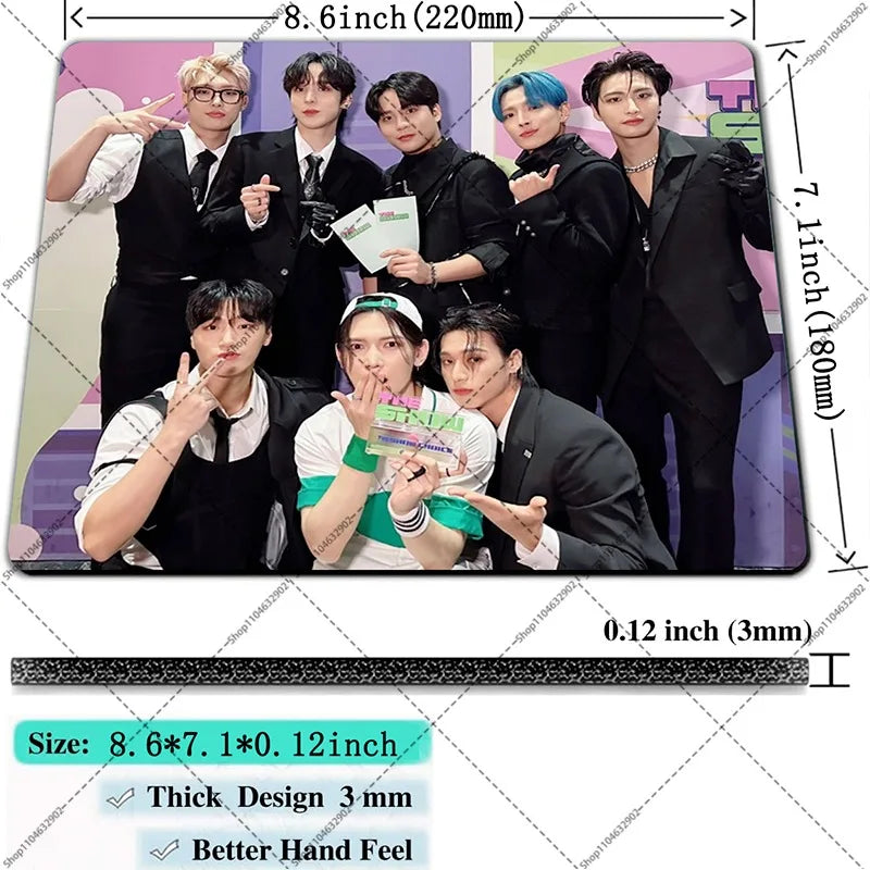 ATEEZ mouse pad with anti-skid base and wrist support, K-culture merch by HSF Marketplace
