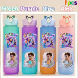 Kpop Demon Hunters gradient color water cup with straw, 750ml K-culture merch by HSF Marketplace