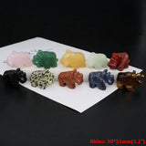 1.2"Natural Crystal Carving Cartoon Gemstone Figurine Amethyst Rose Quartz Healing Stone Animal Statue Home Decor Christmas Gift