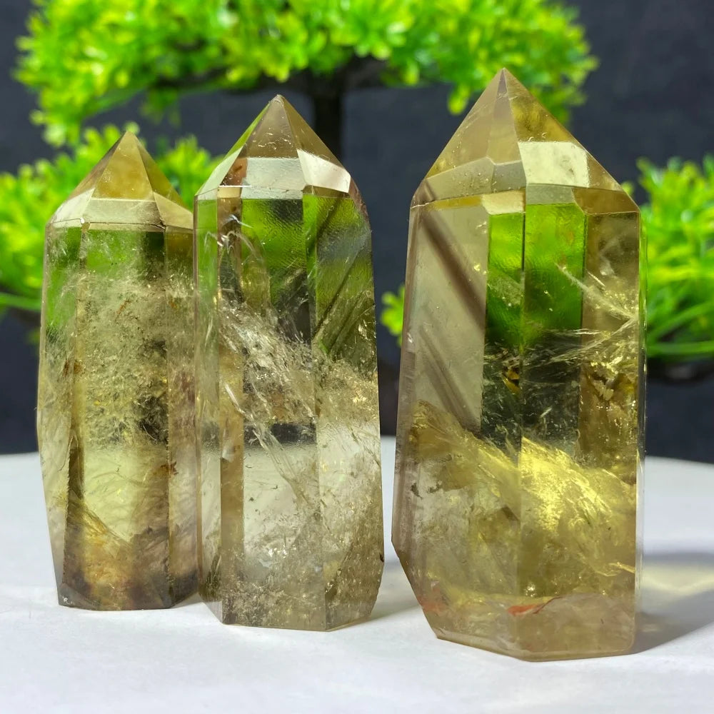 Natural Citrine Quartz Healing Pyramid Beautiful Home Decor Gift Mineral Stone Yellow Crystal Rod For Therapeutic Healing