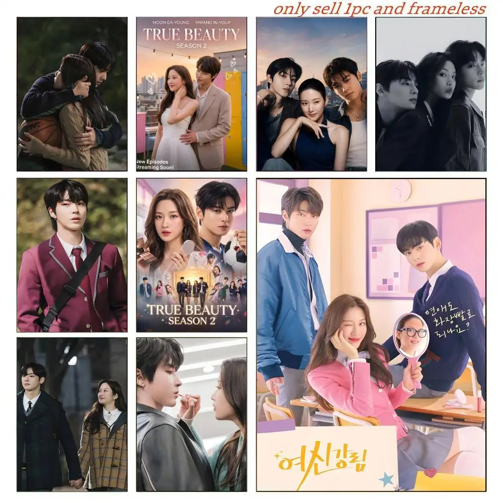 True Beauty Korean drama poster wall art for home decor, K-culture merch by HSF Marketplace