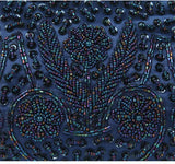 Women's beaded embroidered evening clutch purse with shoulder chain, small tote style, ideal for weddings and parties.