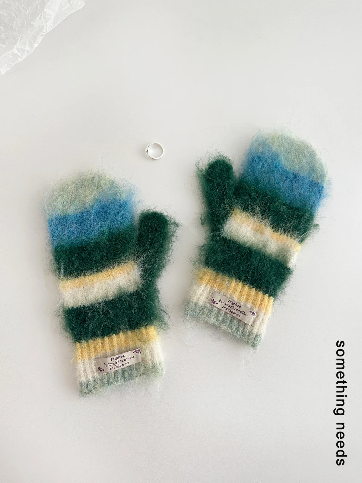 Y2K striped winter scarf, gloves and hat set for women by HSF Marketplace