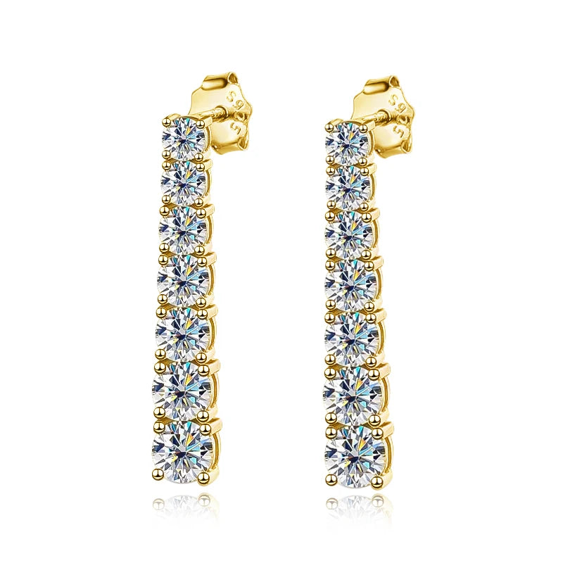 KNOBSPIN D VVS1 Moissanite Pandent Earrings for Woman Wedding Jewely with GRA s925 Sterling Sliver Plated 18k White Gold Earring