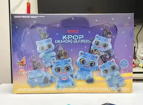 Kpop Demon Hunters Derpy Cosbi Series blind box plush keychain tiger bag decoration doll collectible figure